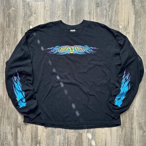 Vintage Boston Rock Band Flames Long Sleeve T Shirt Size XXL
